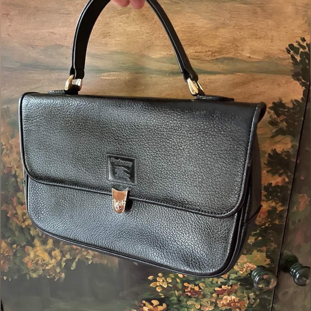 Authentic Vintage Burberry Leather Handbag.